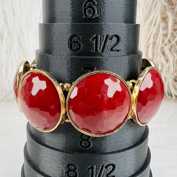 Goldtone, rust color costume stretch bracelet - Picture 3 of 4